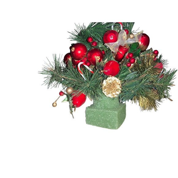 Wood Santa sleigh with Artificial Arrangement Centerpiece vintage - Picture 12 of 15